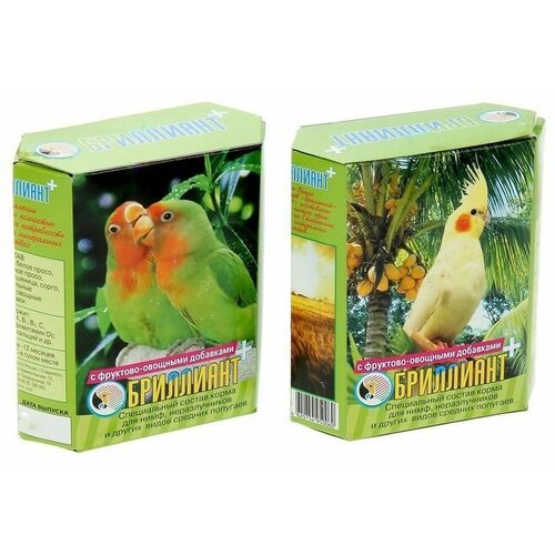 Бриллиант Корм 'Бриллиант' для средних попугаев, с фруктово-овощными добавками, 500 г