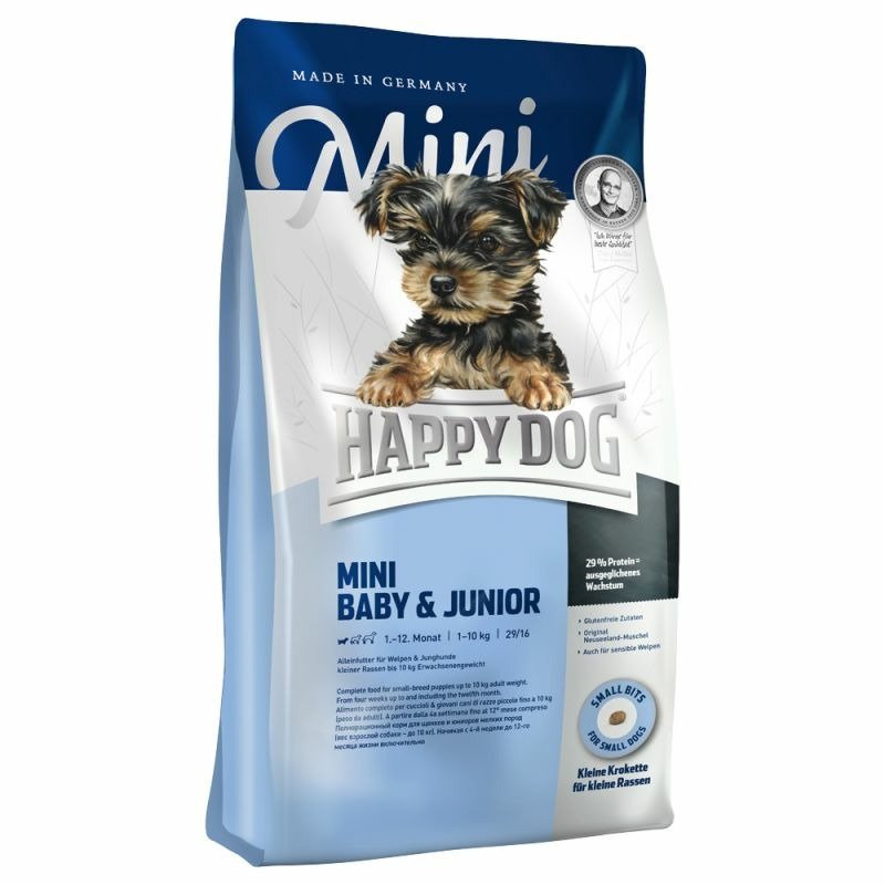 Happy Dog Supreme Young Mini Baby & Junior полнорационный сухой корм для щенков мелких пород, с птицей и лососем - 1 кг