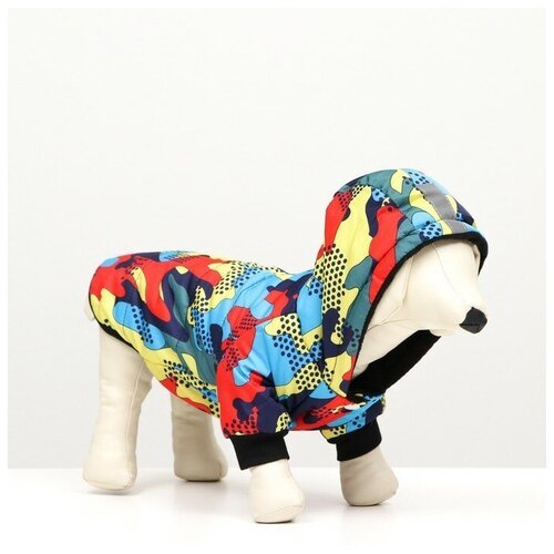Куртка для собак 'Цветной всплеск', размер XS (ДС 20, ОГ 32, ОШ 21 см)