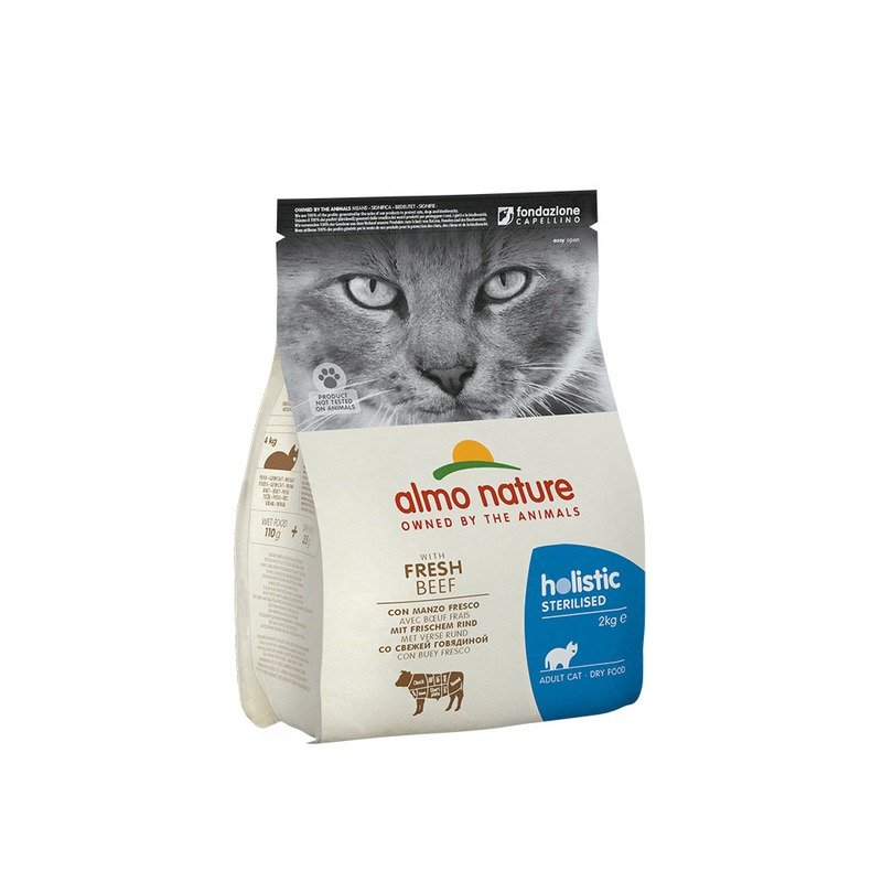 Almo Nature Functional Adult Cat Sterilised Beef & Rice сухой диетический корм с ГОВЯДИНОЙ и рисом для взрослых кастрированных котов и кошек - 2 кг