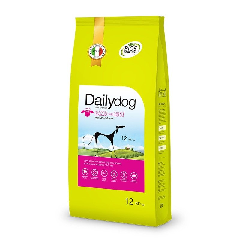 Dailydog Dailydog Adult Large Breed Lamb and Rice сухой корм для собак крупных пород, с ягненком и рисом - 12 кг