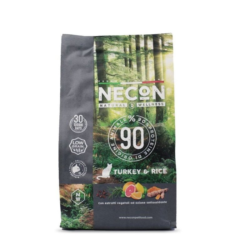 Корм для кошек NECON Natural Wellness индейка с рисом сух. 400г