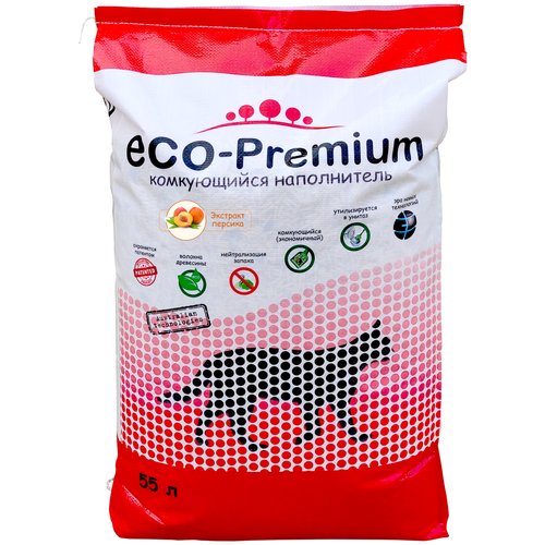Комкующийся наполнитель ECO-Premium Персик 55 л