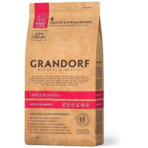 GRANDORF Lamb&Rice Medium ягнёнок и рис для средних собак от 1 года, 12 кг