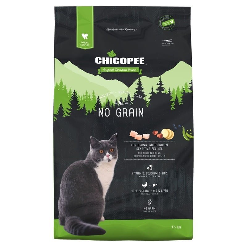 Chicopee HNL Cat No Grain сухой беззерновой корм для кошек с чувствительным пищеварением - 1,5 кг