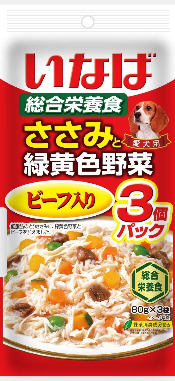 Inaba Inaba паучи Куриное филе с овощами и говядиной для собак, 3 шт. (240 г)