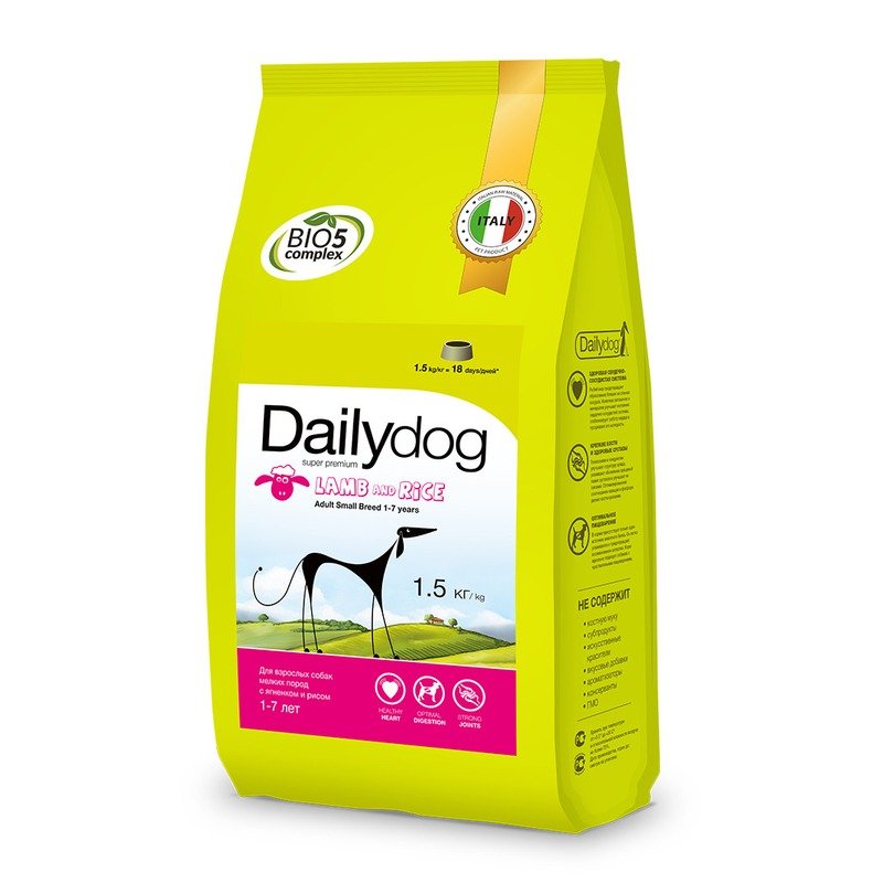 Dailydog Adult Small Breed Lamb and Rice сухой корм для собак мелких пород, с ягненком и рисом - 1,5 кг