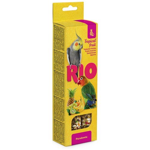 Лакомство RIO Палочки для средних попугаев с тропическими фруктами (2 шт. по 75 г), 150 г