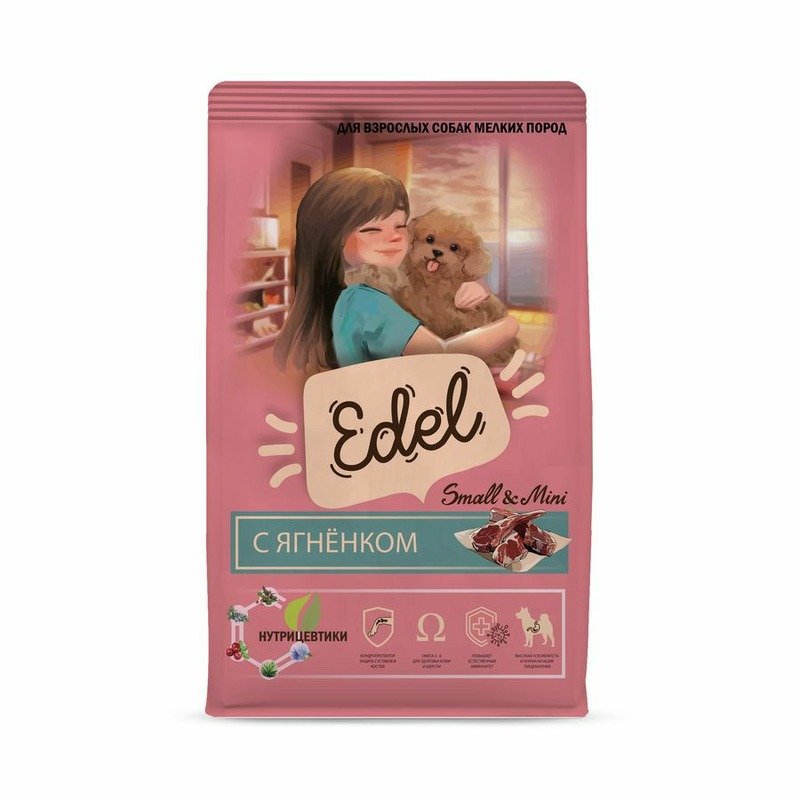 Edel Adult Mini Lamb сухой корм для взрослых собак мелких пород, с ягненком - 10 кг