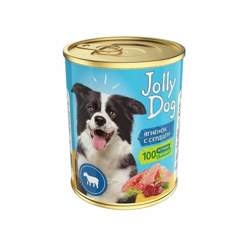 ЗООГУРМАН Зоогурман Jolly Dog влажный корм для собак, фарш из ягненка и сердца, в консервах - 350 г