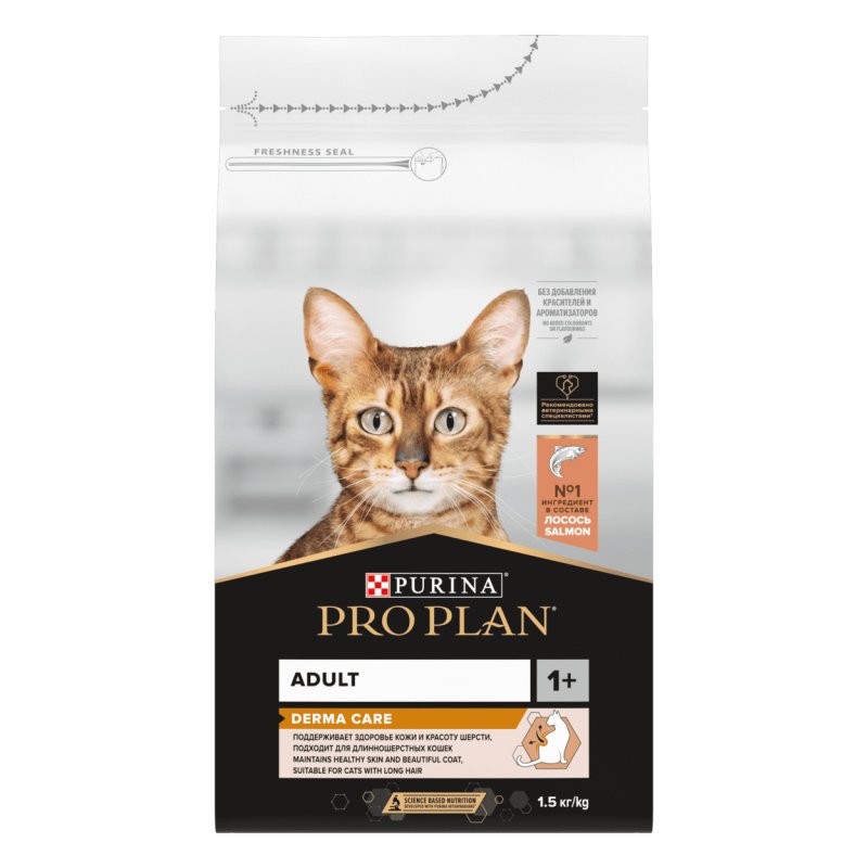 Purina Pro Plan Purina Pro Plan для здоровья шерсти и кожи взрослых кошек, с высоким содержанием лосося (400 г)