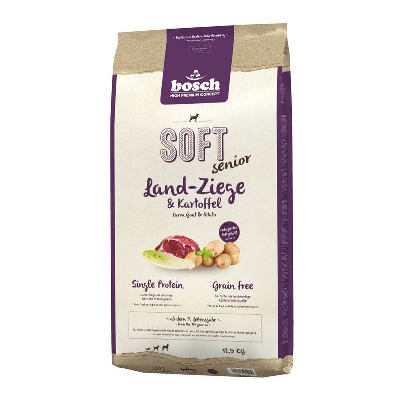 Bosch Полувлажный корм Bosch Soft Senior для пожилых собак всех пород с чувствительным пищеварением, склонных каллергии и пищевой непереносимости с козлятиной и картофелем