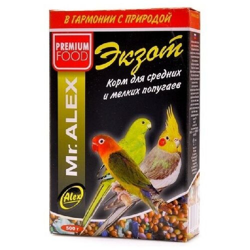 Mr.Alex Корм для средних и мелких попугаев Экзот 0,5 кг 45191 (2 шт)