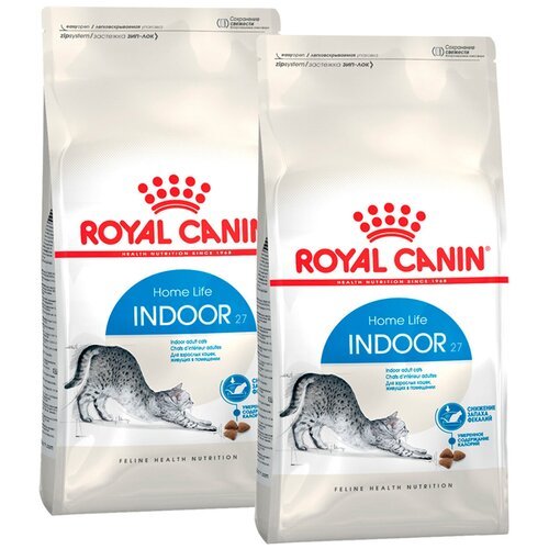 ROYAL CANIN INDOOR 27 для взрослых кошек живущих дома (0,2 + 0,2 кг)