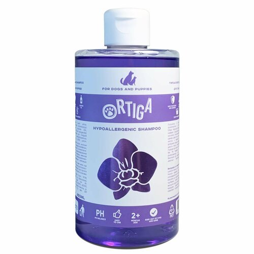 Ortiga гипоаллергенный шампунь для щенков и собак с ароматом орхидеи 450 мл.