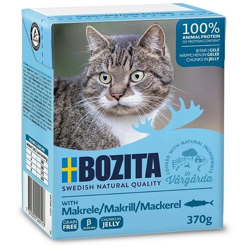 Влажный корм для кошек Bozita со скумбрией 370 г (кусочки в желе)