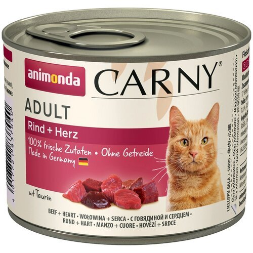 Консервы для кошек Animonda Carny Adult с говядиной и сердцем 200 г х 6 шт.
