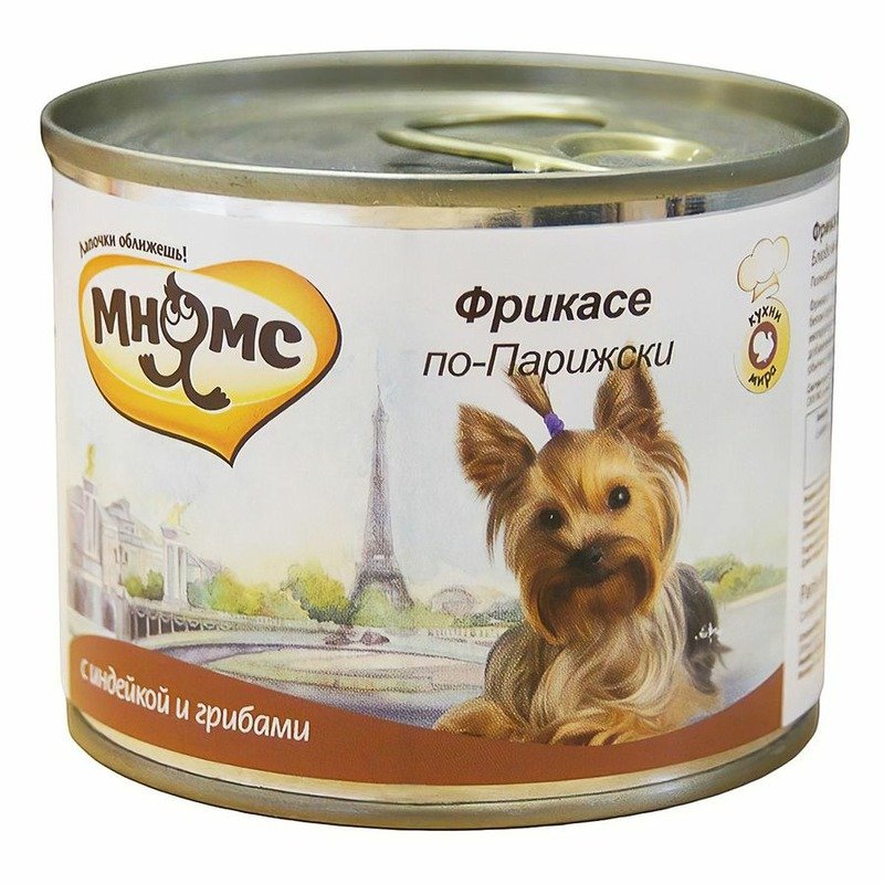 Мнямс Мнямс консервы Фрикасе по-Парижски (индейка c пряностями) для собак - 200 г х 6 шт