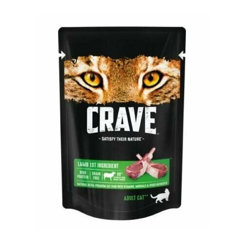 Crave Паучи для взрослых кошек с ягнёнком 70г. 10232127 0,07 кг 52817 (2 шт)
