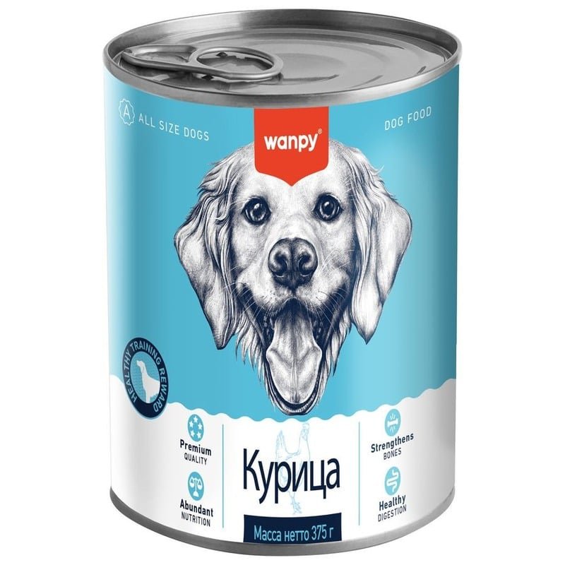 Wanpy Dog для собак из курицы, 375 г (консервы)