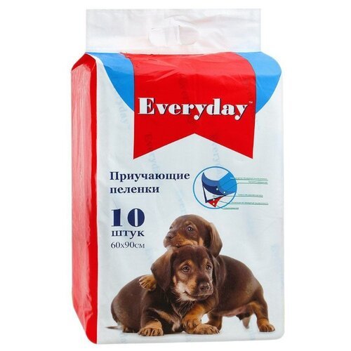 Пеленки для щенков впитывающие Everyday Гелевые 60х90 см 10 шт. 60 см 90 см белый