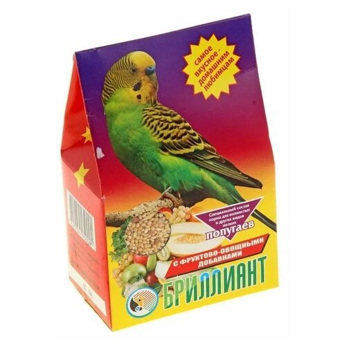 Бриллиант корм для попугаев с фруктово-овощными добавками, 400 г, 3 уп.