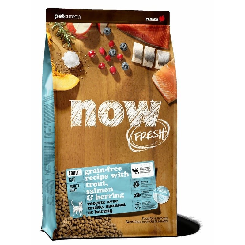 Now Fresh Grain Free Fish Adult Recipe CF сухой корм для взрослых кошек всех пород для чувствительного пищеварения беззерновой с форелью и лососем - 1,36 кг