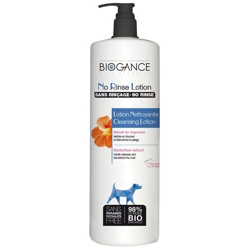 Лосьон Biogance No Rinse Lotion с экстрактом настурции для сухой очистки шерсти собак , 1 л , 1 кг