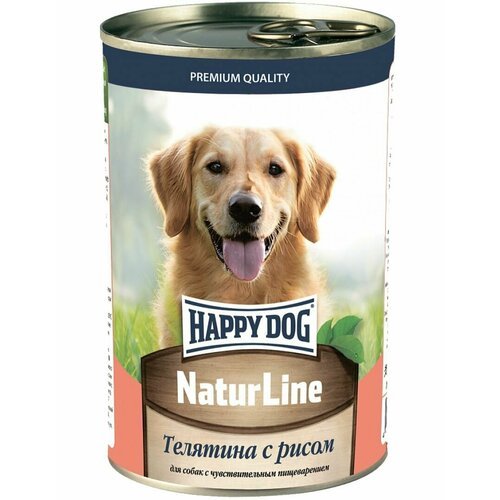Консервы для собак HAPPY DOG Natur Line Телятина с рисом 410 г