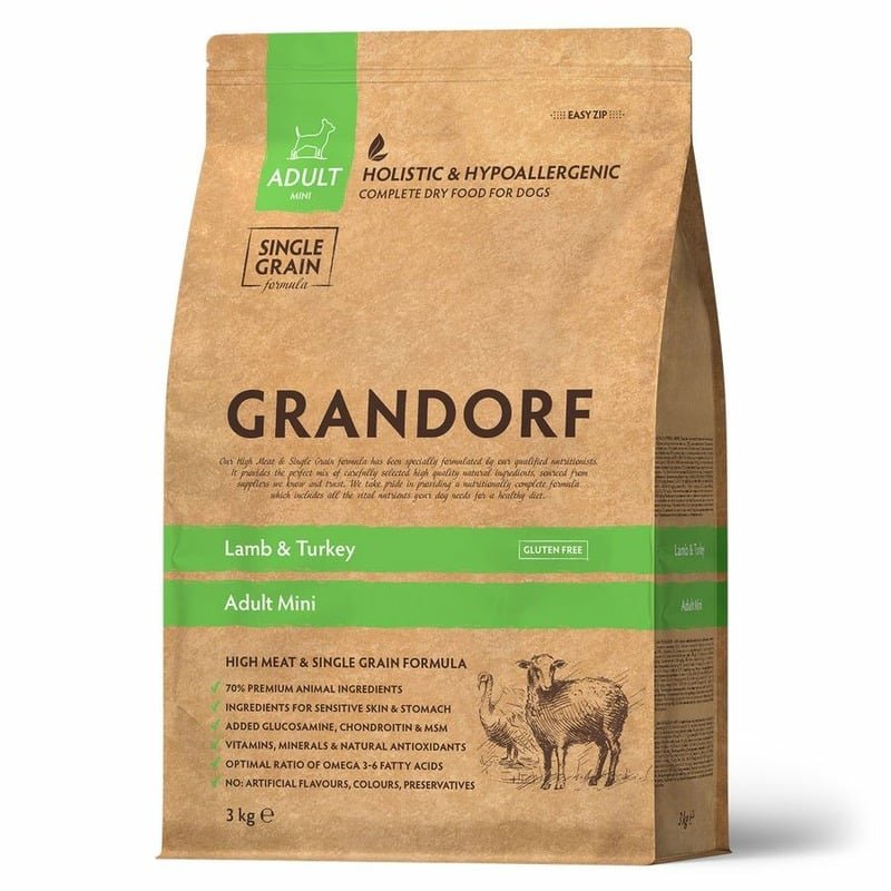 Grandorf Grandorf сухой корм для собак мелких пород, с ягненком и индейкой - 3 кг