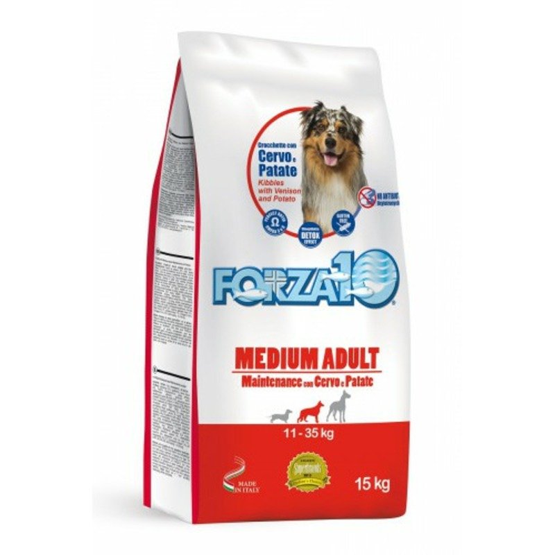 Forza10 Maintenance для взрослых собак средних пород из благородного мяса дикого оленя с молодым картофелем