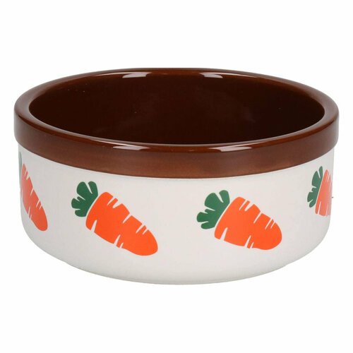 Миска для грызунов керамическая ROSEWOOD 'Морковка', коричневая, 12.5см