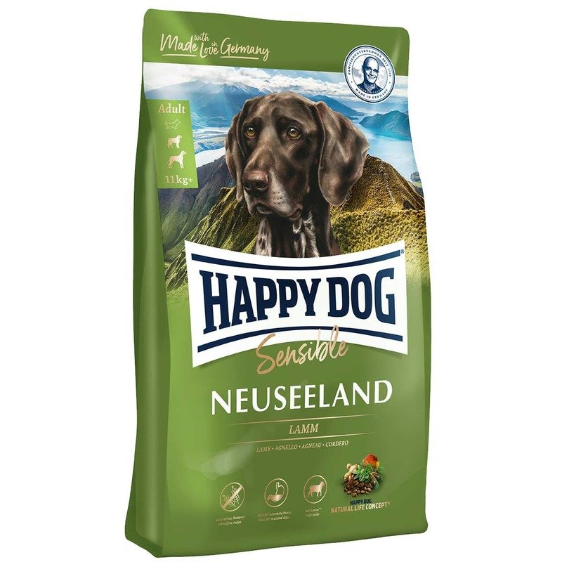 HAPPY DOG Сухой корм Happy Dog Supreme Sensible Neuseeland для взрослых собак с чувствительным пищеварением и аллергией с ягненком и рисом