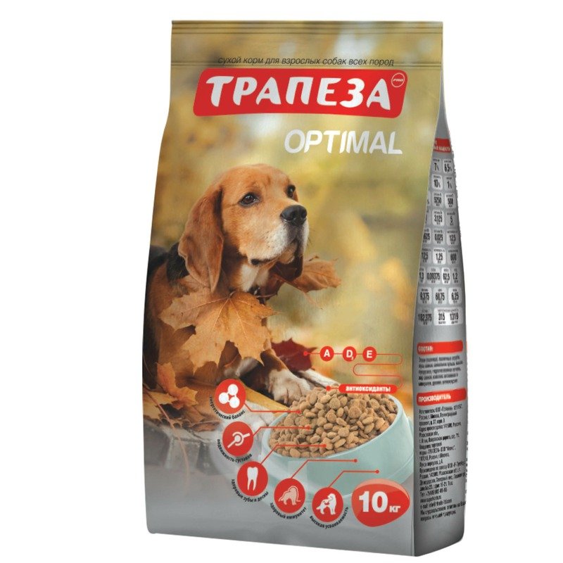ТРАПЕЗА Трапеза Оптималь сухой корм для собак с говядиной