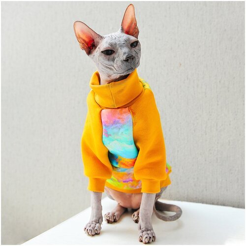 Тёплая кофта для кошек Элегантный Хвост, Фестиваль Красок , размер L