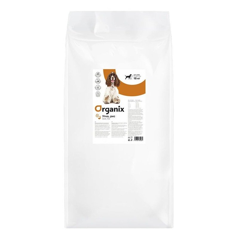 Organix Weight Control Adult Dogs Duck and Rice сухой корм для взрослых собак всех пород при избыточном весе, с уткой и рисом - 18 кг