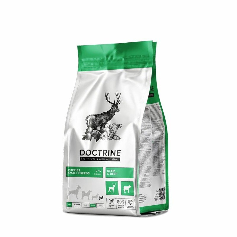 Doctrine Doctrine сухой корм для щенков мелких пород с телятиной и олениной - 3 кг