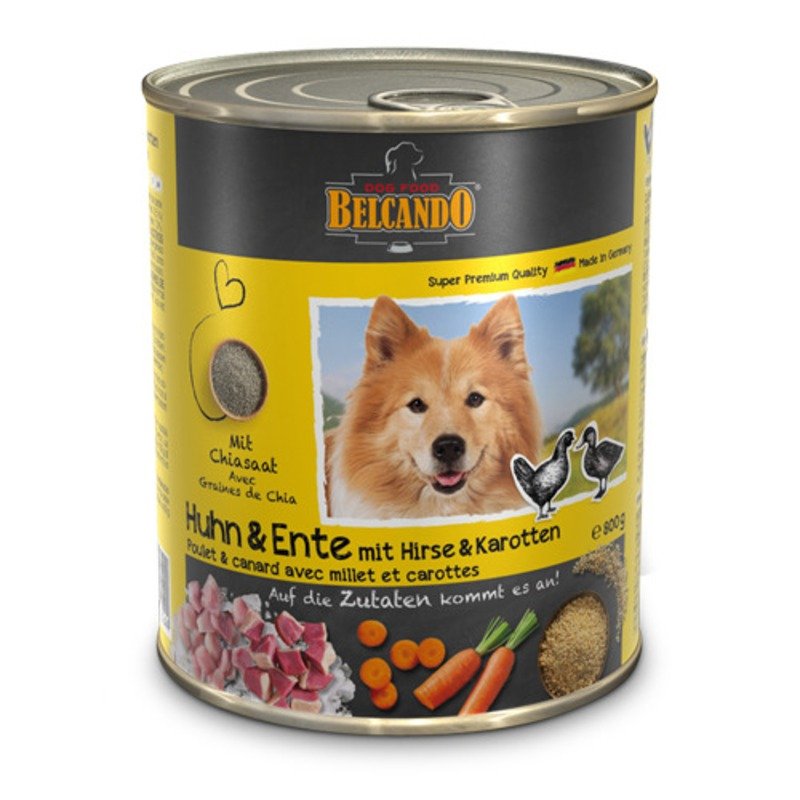BELCANDO Консервы Belcando Super Premium с курицей, уткой, пшеном и морковью для взрослых собак - 800 г