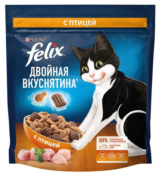 Сухой корм для кошек Felix с птицей, 600 г