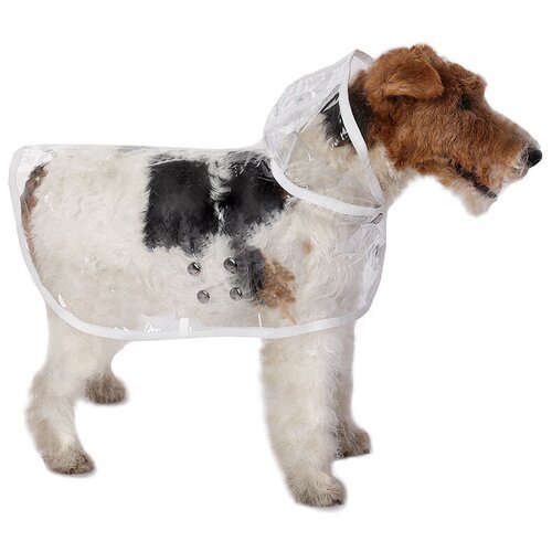 Дождевик для собак Монморанси 'Дождевик прозрачный', цвет: белый,размер L, длина спины 30 см.