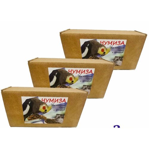 Лакомство для птиц и грызунов чумиза (колоски) 3 коробки по 150 гр.