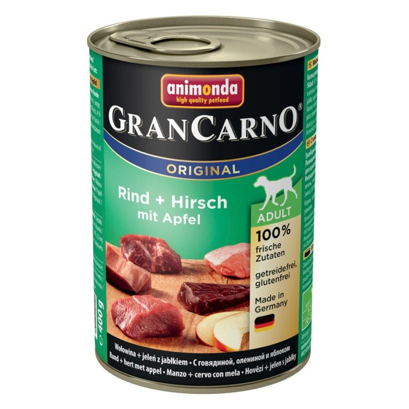 Animonda Animonda Gran Carno Original Adult влажный корм для собак фарш из говядины, оленины и яблока, в консервах - 400 г