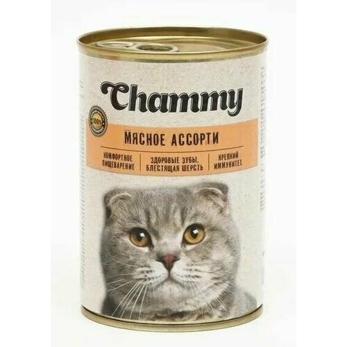 Корм для кошек 'Chammy' мясное ассорти в соусе 415 гр. 6 шт.