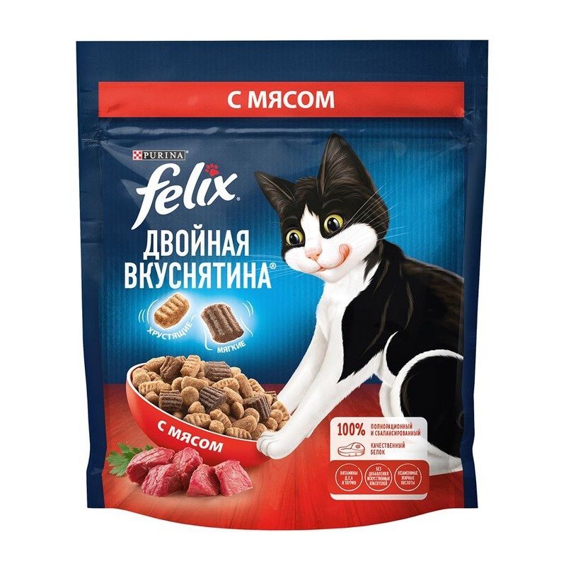 Felix Двойная Вкуснятина для кошек, с мясом - 0,200 кг