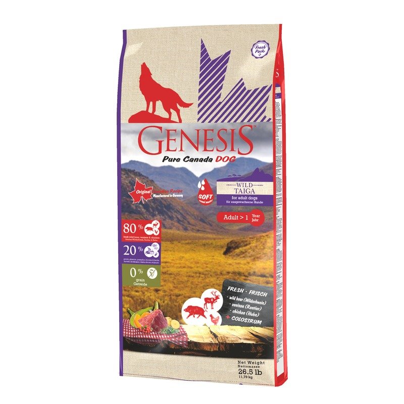 GENESIS Genesis Pure Canada Wild Taiga Soft полувлажный корм для взрослых собак всех пород с мясом дикого кабана, северного оленя и курицы