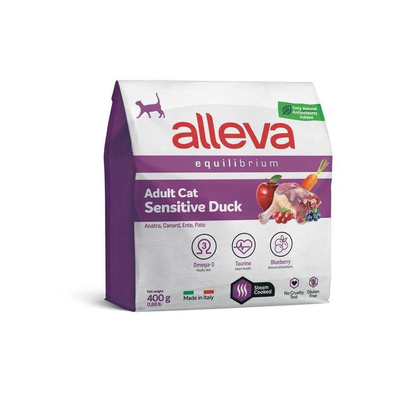 Alleva Equilibrium Sensitive Duck Adult Cat сухой корм для взрослых кошек при чувствительном пищеварении с УТКОЙ - 400 г