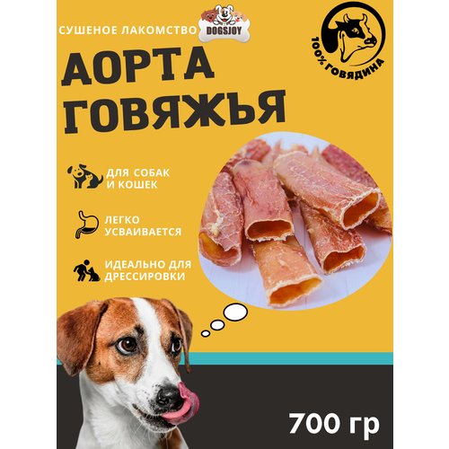 Dogsjoy Сушеная говяжья цельная аорта 700 гр для собак всех пород