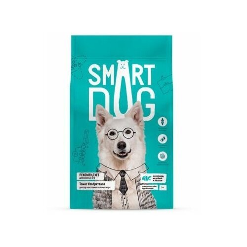 Smart Dog корм для взрослых собак крупных пород с ягнёнком, лососем, индейкой