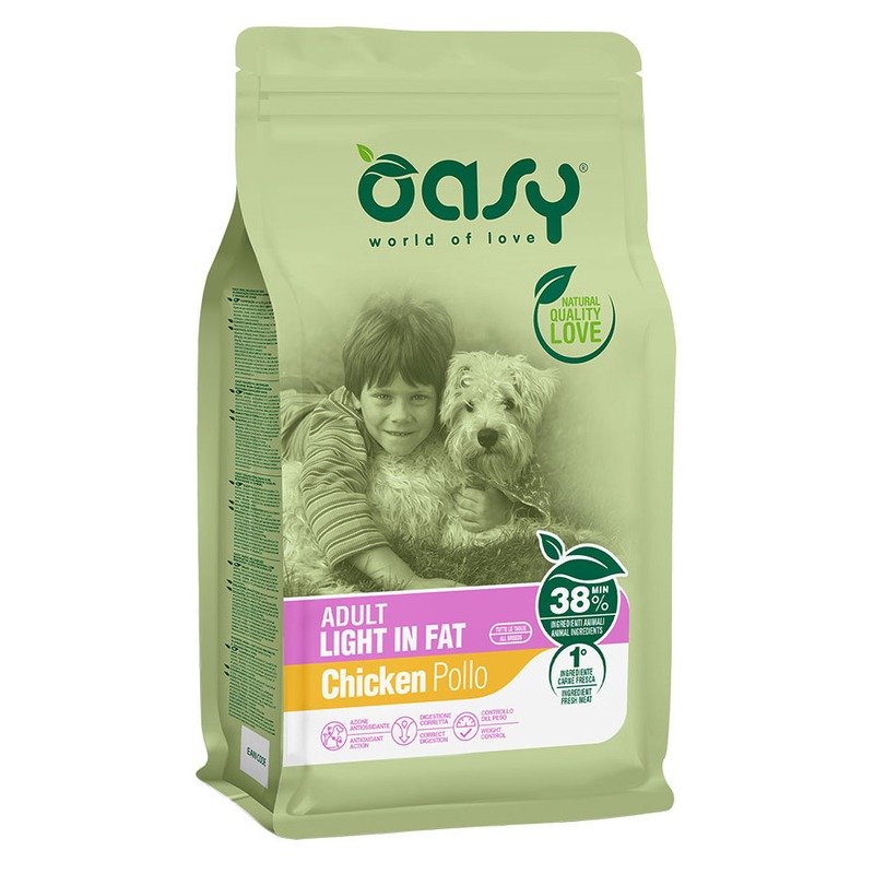 Oasy Dry Light in Fat Professional сухой корм для взрослых собак с лишним весом с курицей - 3 кг