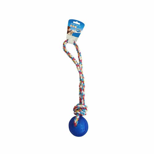 DUVO+ Игрушка для собак веревочная 'Мячик с ручкой', синий, 37cм (Бельгия)